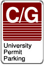 Commuter / Graduate University Permit Parking sign