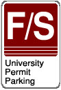 Faculty/Staff University Permit Parking sign